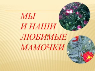 Презентация к Дню матери Наши мамочки