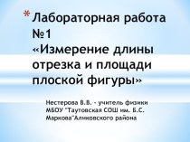 Презентация по физике - Лабораторная работа №1 Измерение длины отрезка и площади плоской фигуры (7 класс)