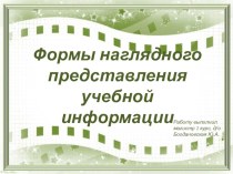 Формы наглядного представления учебной информации