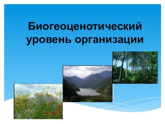 Презентация к уроку биологии Биогеоценотический уровень организации материи