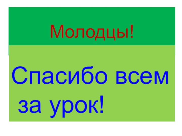 Молодцы!Спасибо всем за урок!