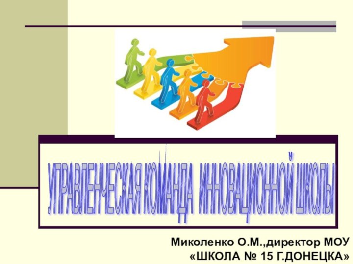 Миколенко О.М.,директор МОУ «ШКОЛА № 15 Г.ДОНЕЦКА»УПРАВЛЕНЧЕСКАЯ КОМАНДА ИННОВАЦИОННОЙ ШКОЛЫ