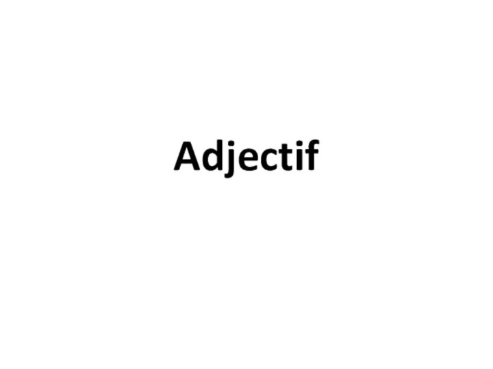 Adjectif