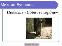 Презентация по литературе Булгаков. Собачье сердце 9 класс