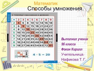 Презентация по математике на тему  Способы умножения(5класс)