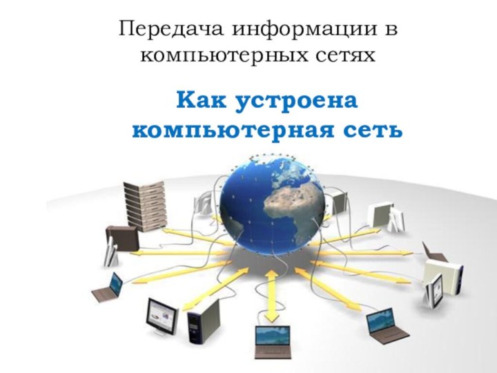 Передача информации в компьютерных сетяхКак устроена компьютерная сеть