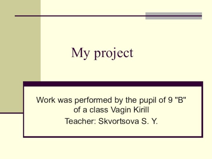 My projectWork was performed by the pupil of 9