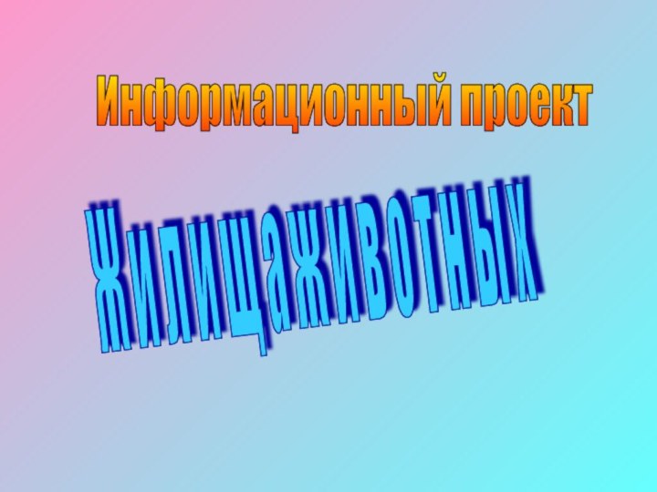 Ж и л и щ а ж и в о т н