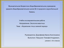 Презентация по окружающему мируКормление птиц в зимний период 2 класс