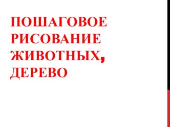 Презентация по ИЗО Пошаговое рисование животных