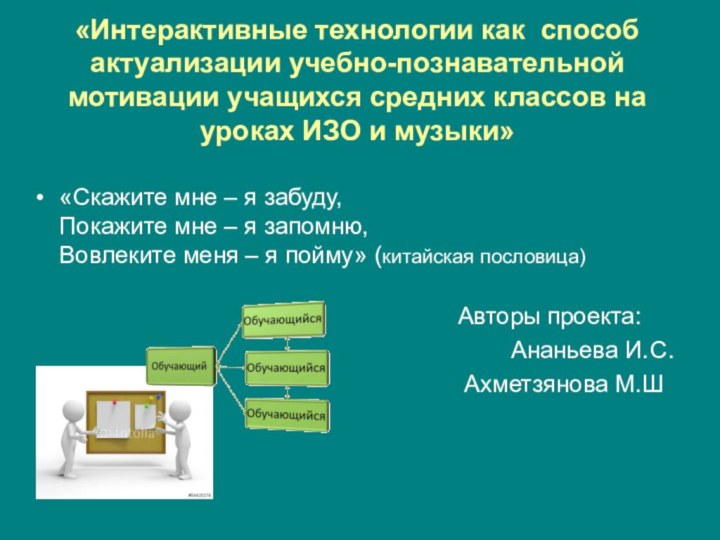 «Интерактивные технологии как способ актуализации учебно-познавательной мотивации учащихся средних классов на уроках