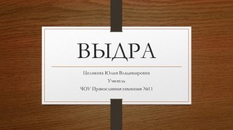 Презентация Выдра - хищный зверь