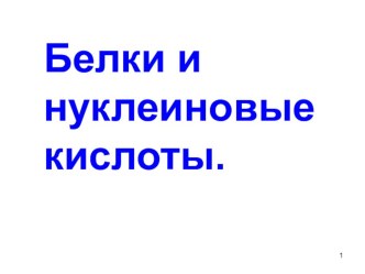 Презентция по биологии на тему Белки и нуклеиновые кислоты 10 класс