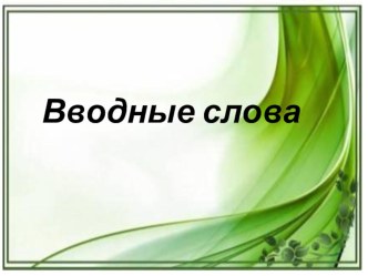 Презентация по русскому языку на тему Вводные слова (8 класс)