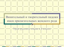 Винительный и творительный падежи имен прилагательных женского рода