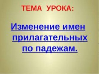 Презентация по русскому языку на тему: Изменение имен прилагательных по падежам (3 класс)