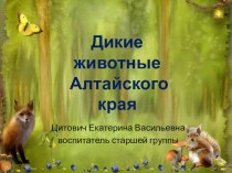 Презентация к занятию Дикие животные Алтайского края