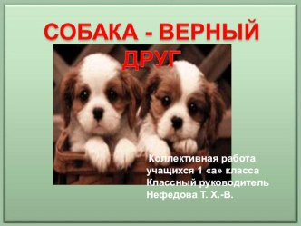 Собака - верный друг человека (1 класс)