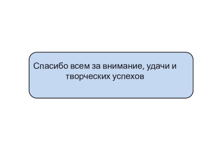 Спасибо всем за внимание, удачи и творческих успехов