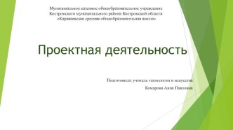 Презентация по технологии на тему: Проектная деятельность в старших классах