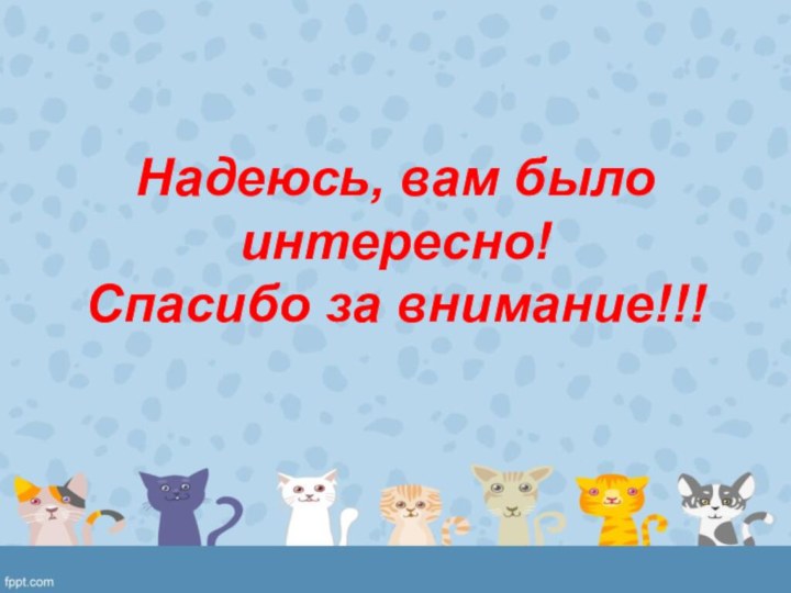 Надеюсь, вам было интересно! Спасибо за внимание!!!