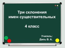 Презентация по русскому языку на тему: Склонение имен существительных (4 класс)