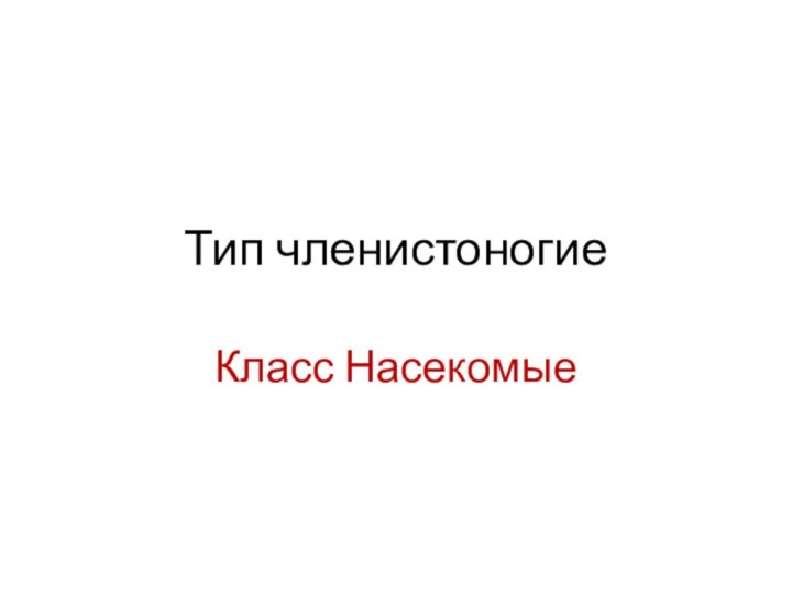 Тип членистоногиеКласс Насекомые