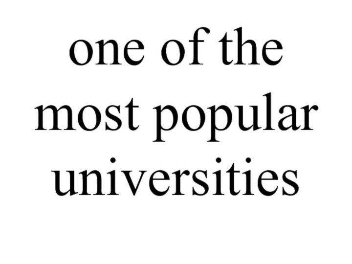 one of the most popular universities