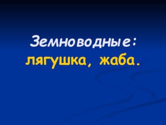 Презентация по биологииЗемноводные: лягушка, жаба