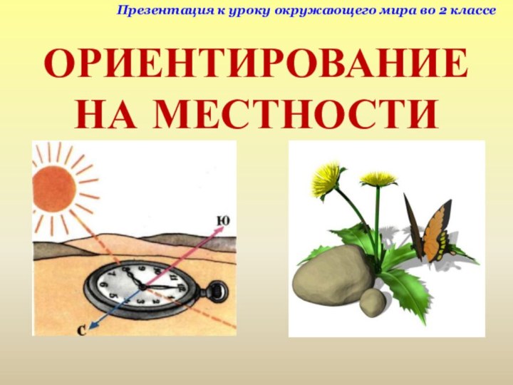 ОРИЕНТИРОВАНИЕ НА МЕСТНОСТИПрезентация к уроку окружающего мира во 2 классе