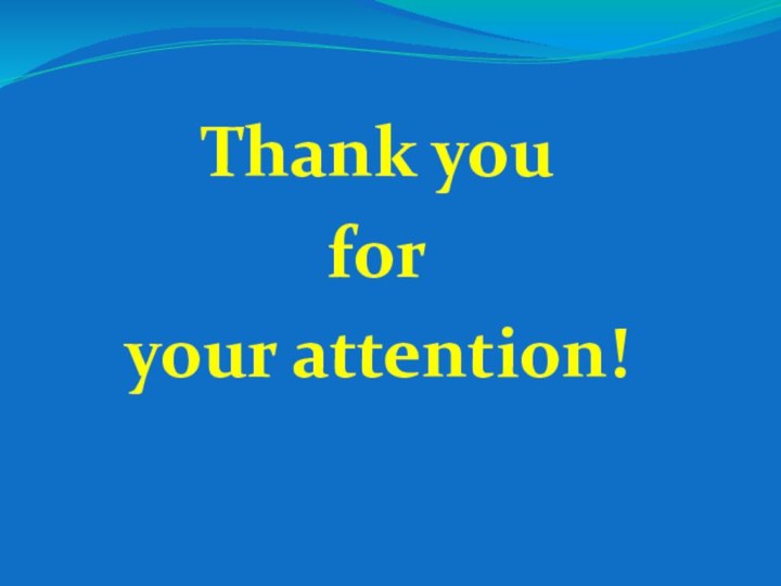 Thank you foryour attention!