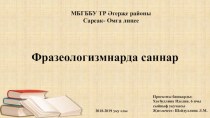 Презентация к проектной работе Фразеологизмнарда саннар