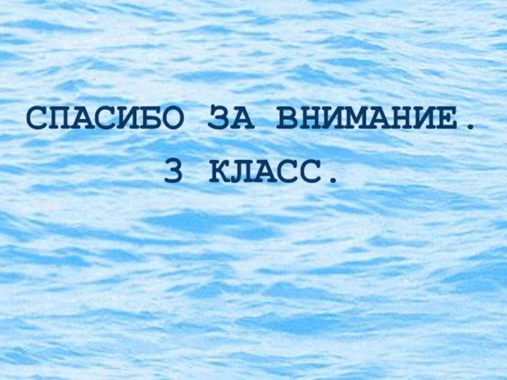 Спасибо за внимание.3 класс.