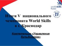 Презентация Отчет об участии в финале V Национального чемпионата Молодые профессионалы WorldSkills Russia в г. Краснодар