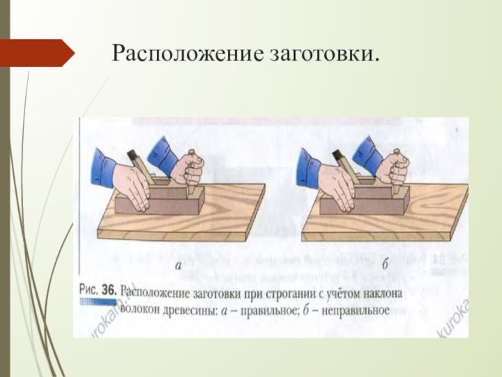 Расположение заготовки.