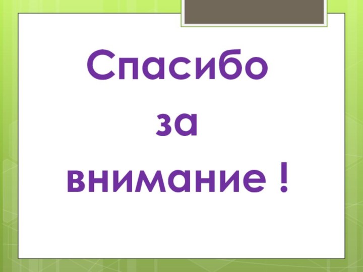 Спасибо за внимание !