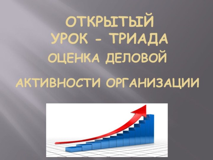 ОТКРЫТЫЙ  УРОК - ТРИАДАОЦЕНКА ДЕЛОВОЙ АКТИВНОСТИ ОРГАНИЗАЦИИ