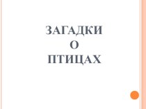 Презентация по предмету Мир природы и человека на тему Загадки о птицах