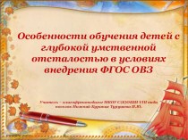 Методический семинар. Презентация Особенности обучения детей с тяжелой умственной отсталостью