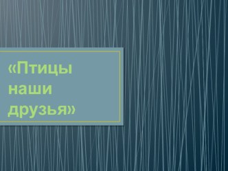 Презентация по экологии: День птиц