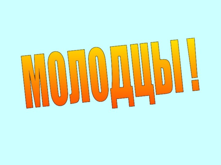 МОЛОДЦЫ !