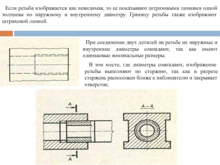 Резьбовое соединение изображено. Резьба в соединении на чертеже. Резьбовое соединение чертеж. Соединение деталей резьбой. Изображение резьбы в соединении на чертеже.