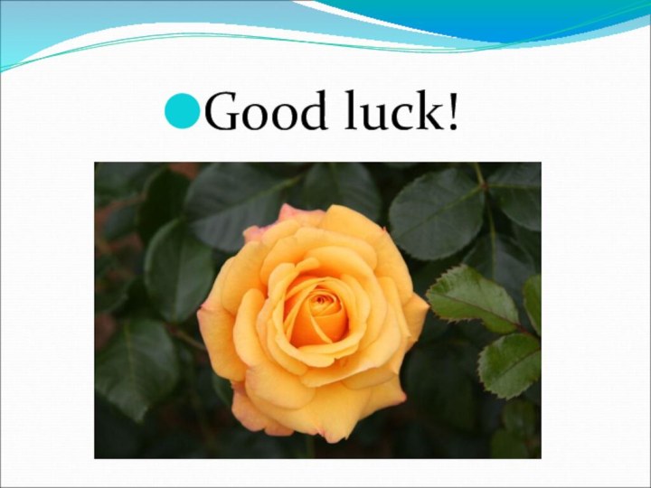 Good luck!