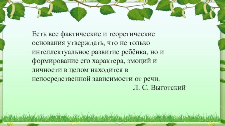 Есть все фактические и теоретическиеоснования утверждать, что не только интеллектуальное развитие ребёнка,