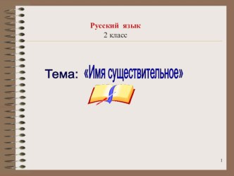 Презентация по русскому языку на тему Имя существительное