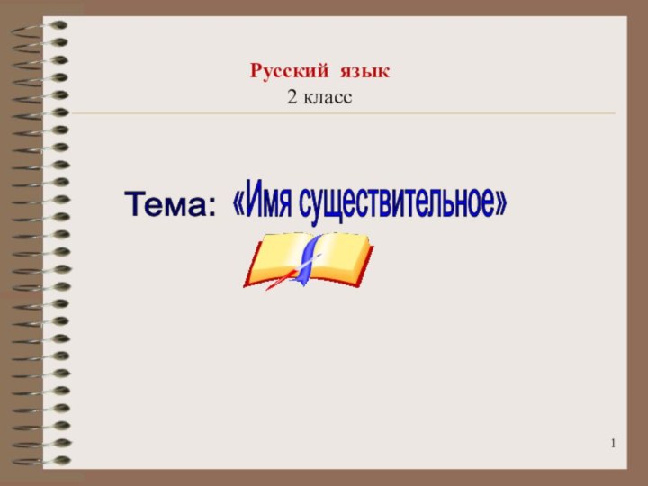 Русский язык2 классТема: «Имя существительное»