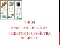 Презентация по химии на тему Типы кристаллических решеток и свойства веществ (8 класс)