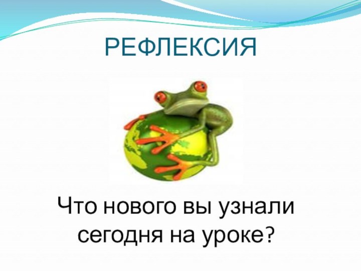 РЕФЛЕКСИЯЧто нового вы узнали сегодня на уроке?