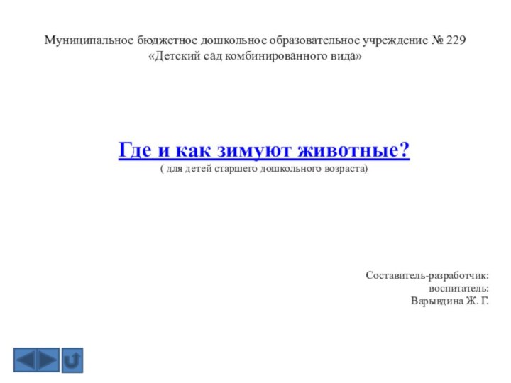 Муниципальное бюджетное дошкольное образовательное учреждение № 229 «Детский сад комбинированного вида»Где и