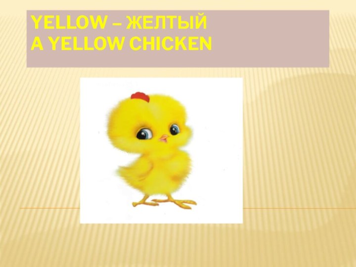 Yellow – Желтый a yellow chicken